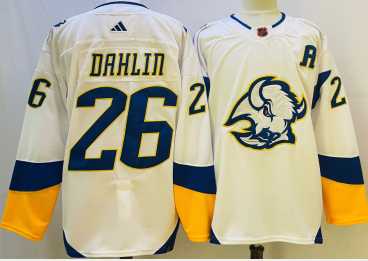 Mens Buffalo Sabres #26 Rasmus Dahlin White 2022 Reverse Retro Authentic Jersey->buffalo sabres->NHL Jersey
